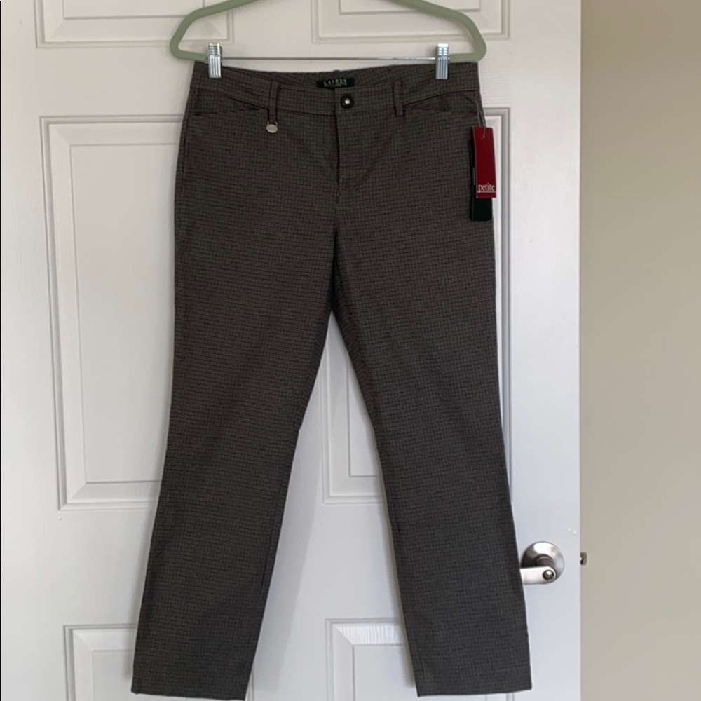 RALPH LAUREN petite houndstooth cotton pants